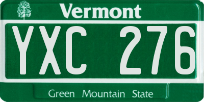 VT license plate YXC276