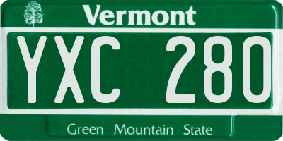 VT license plate YXC280