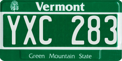 VT license plate YXC283