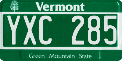 VT license plate YXC285