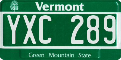 VT license plate YXC289
