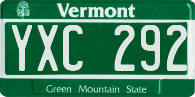VT license plate YXC292