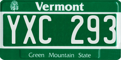 VT license plate YXC293