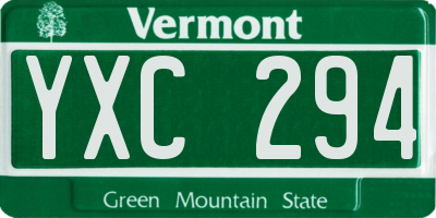 VT license plate YXC294