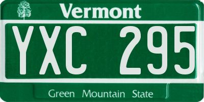 VT license plate YXC295
