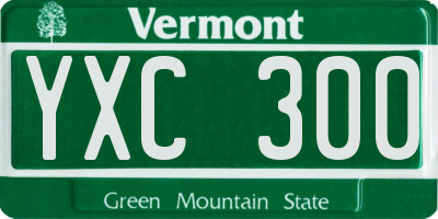 VT license plate YXC300