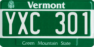 VT license plate YXC301