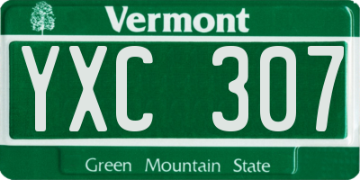 VT license plate YXC307