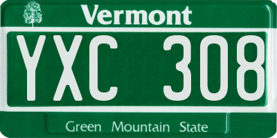 VT license plate YXC308