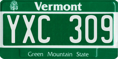 VT license plate YXC309