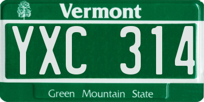 VT license plate YXC314