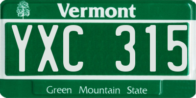 VT license plate YXC315
