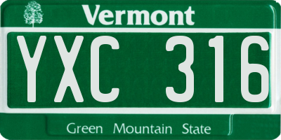 VT license plate YXC316