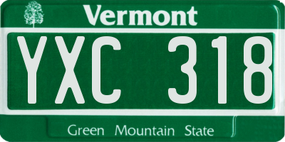 VT license plate YXC318