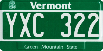 VT license plate YXC322