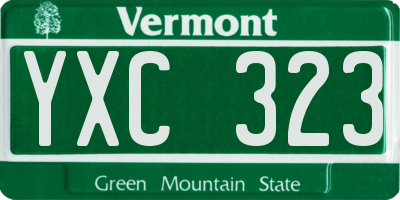 VT license plate YXC323
