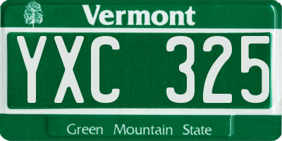 VT license plate YXC325