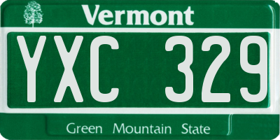VT license plate YXC329