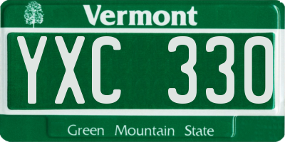 VT license plate YXC330