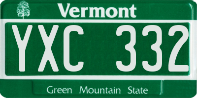 VT license plate YXC332