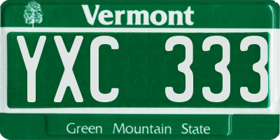 VT license plate YXC333