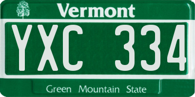 VT license plate YXC334