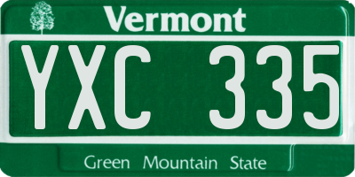 VT license plate YXC335