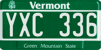 VT license plate YXC336