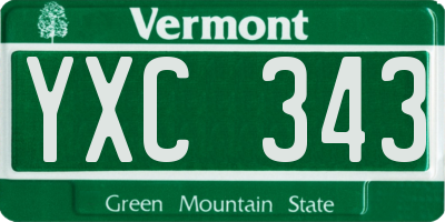 VT license plate YXC343