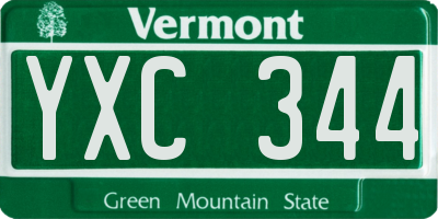 VT license plate YXC344