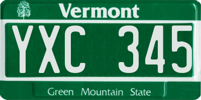 VT license plate YXC345