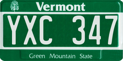 VT license plate YXC347