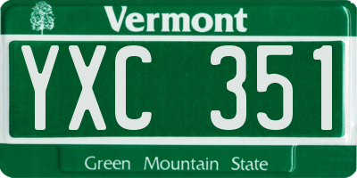 VT license plate YXC351