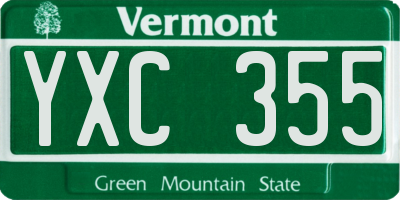 VT license plate YXC355