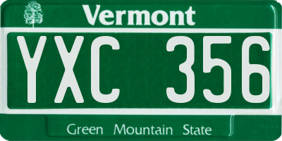 VT license plate YXC356