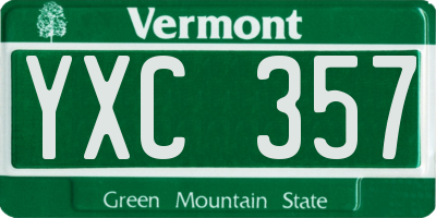VT license plate YXC357