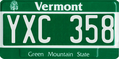 VT license plate YXC358
