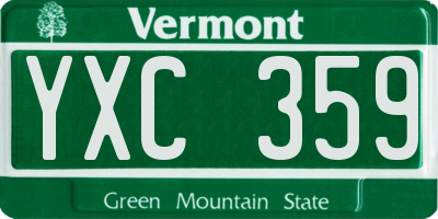 VT license plate YXC359