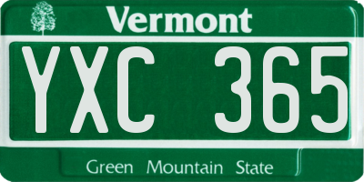 VT license plate YXC365