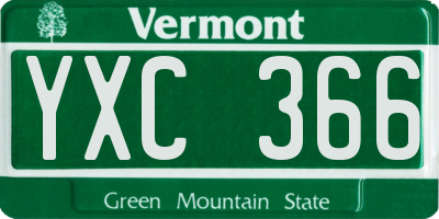 VT license plate YXC366
