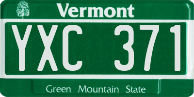 VT license plate YXC371