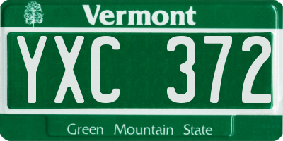 VT license plate YXC372