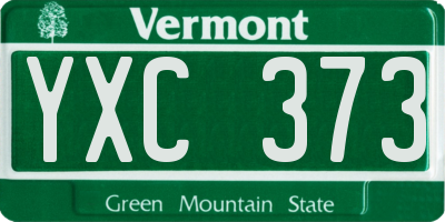VT license plate YXC373