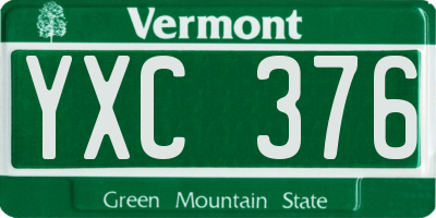 VT license plate YXC376
