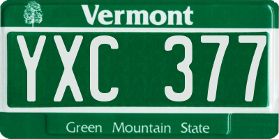 VT license plate YXC377