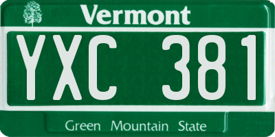 VT license plate YXC381
