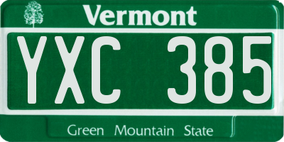 VT license plate YXC385