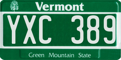 VT license plate YXC389
