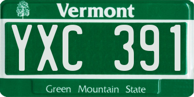 VT license plate YXC391