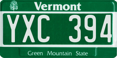 VT license plate YXC394